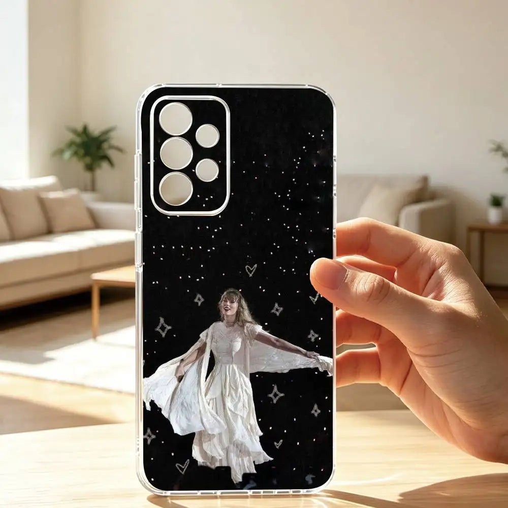 S-Singer TaylorES SwiftES Phone Case For Samsung S25,S24,S21,S22,S23,S30,Ultra,S20,Plus,Fe Transparent Cover Gift