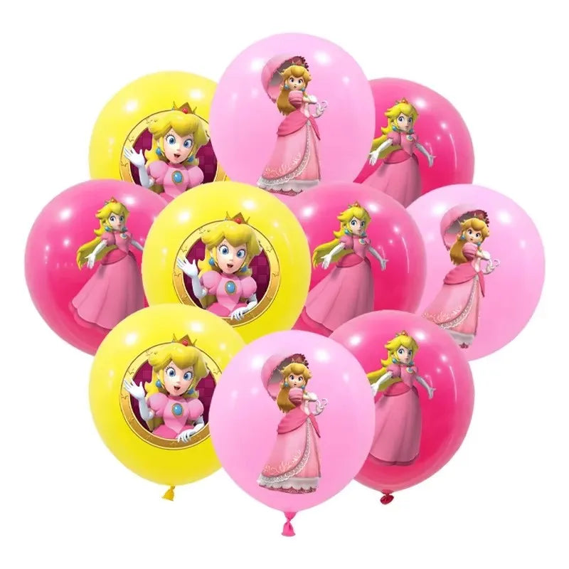 Mario Luigi Peach Princess Balloon Set Kawaii Anime Figure Balloons Kids Happy Birthday Party Decoration Supply Kids Toys Gifts