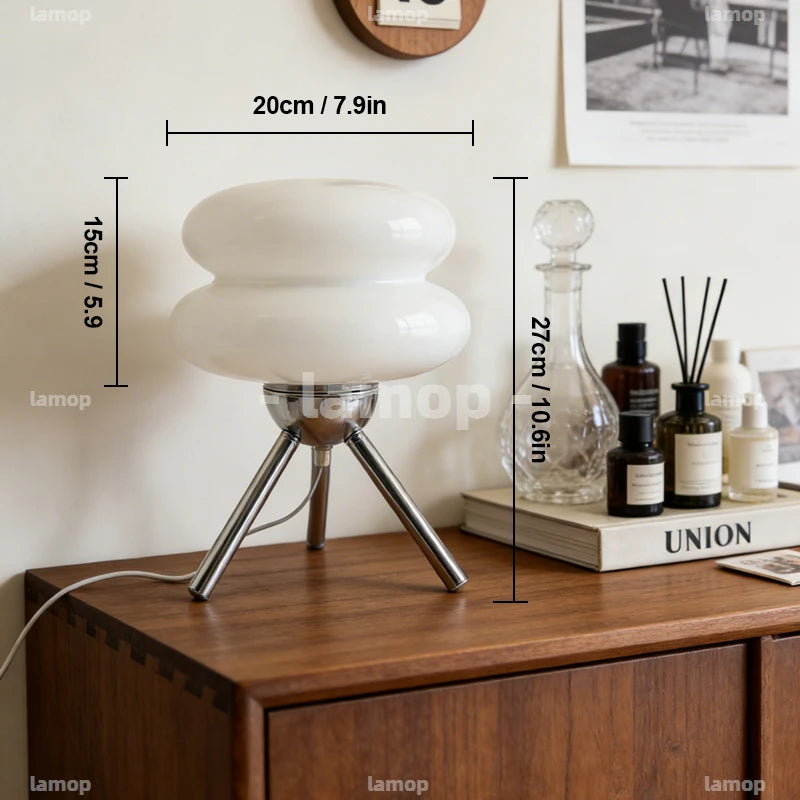 Minimalist Nordic‑style bedroom desk lamp wired ambient light cream‑colored bedside high‑appearance‑quality