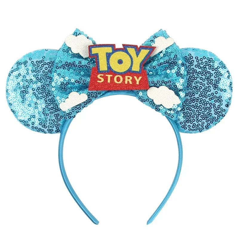 Cute Lilo & Stitch Headbands for Girls Leaves Ears Hair Bands Kids Disney Angel Hair Accessories Women Sequins Bow Baby Headwear