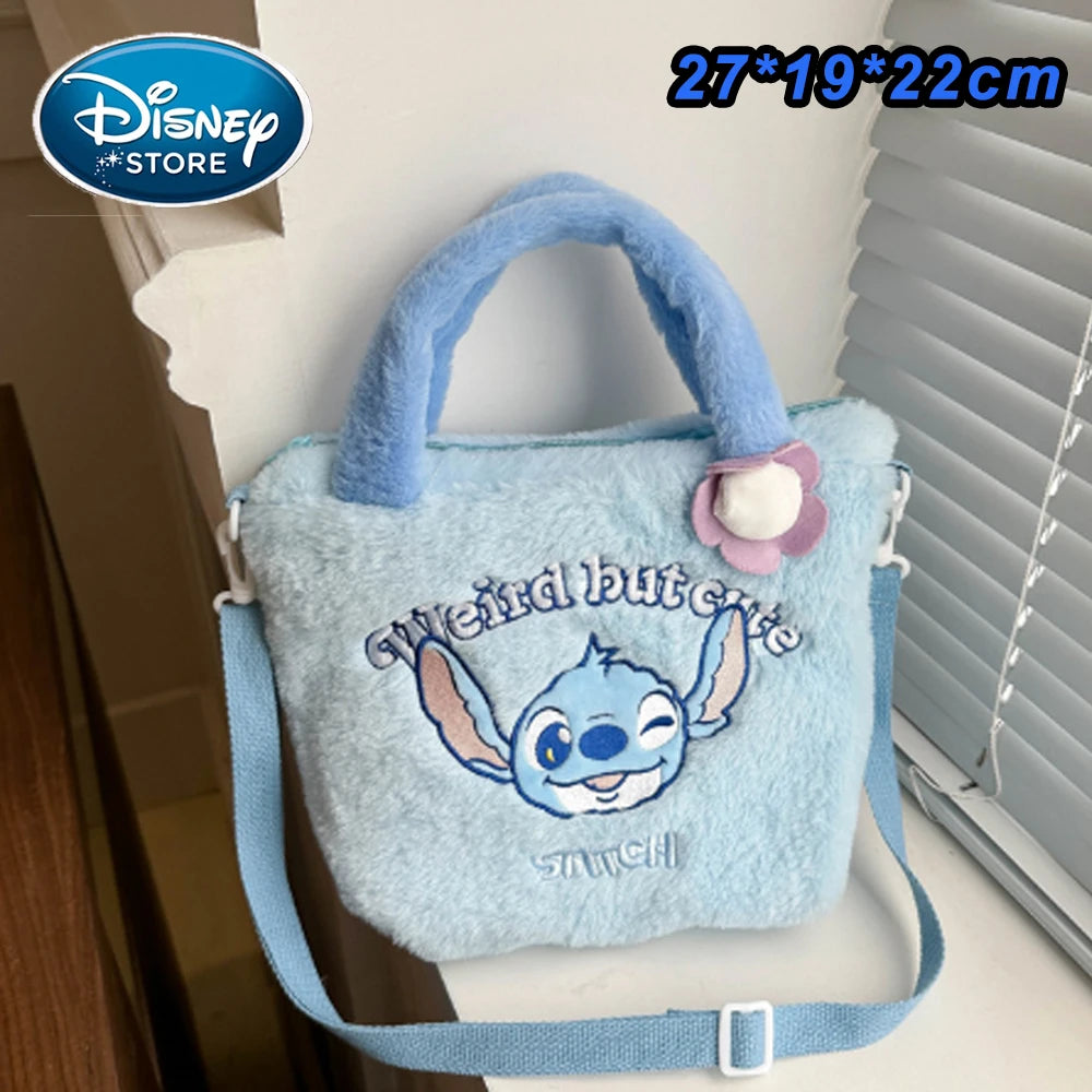 2026 Stitch Plush Backpack Ins Japanese Blue Stitch Funny Cartoon Large-Capacity Student Backpack Kindergarten Bag Child Gift