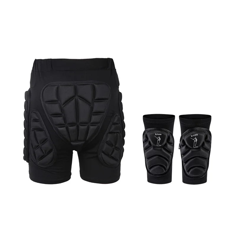 Padded Shorts and Kneepads 3D Protection Hip Butt Protective Shorts Anti Impact Pants for Snowboarding Skate Skiing Cycling