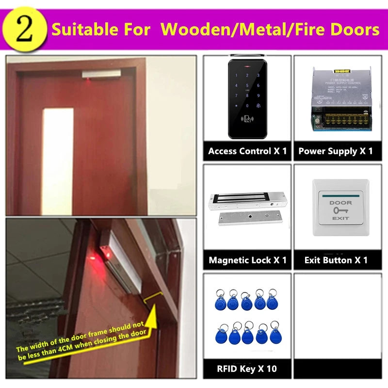 RFID Access Control Device 125KHz EM Card Password 3000 Users IP65 Waterproof Wiegand 26/34 Outdoor Doorbell for Apartment