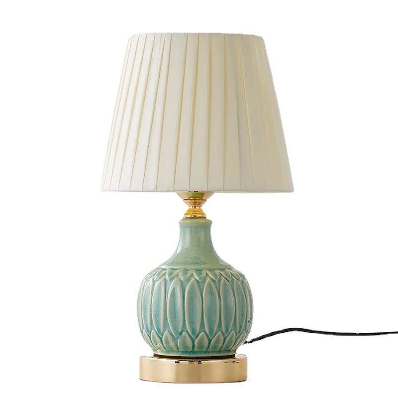 For Touch American ceramic desk lamp bedroom bedside lamp dimming ins lamp
