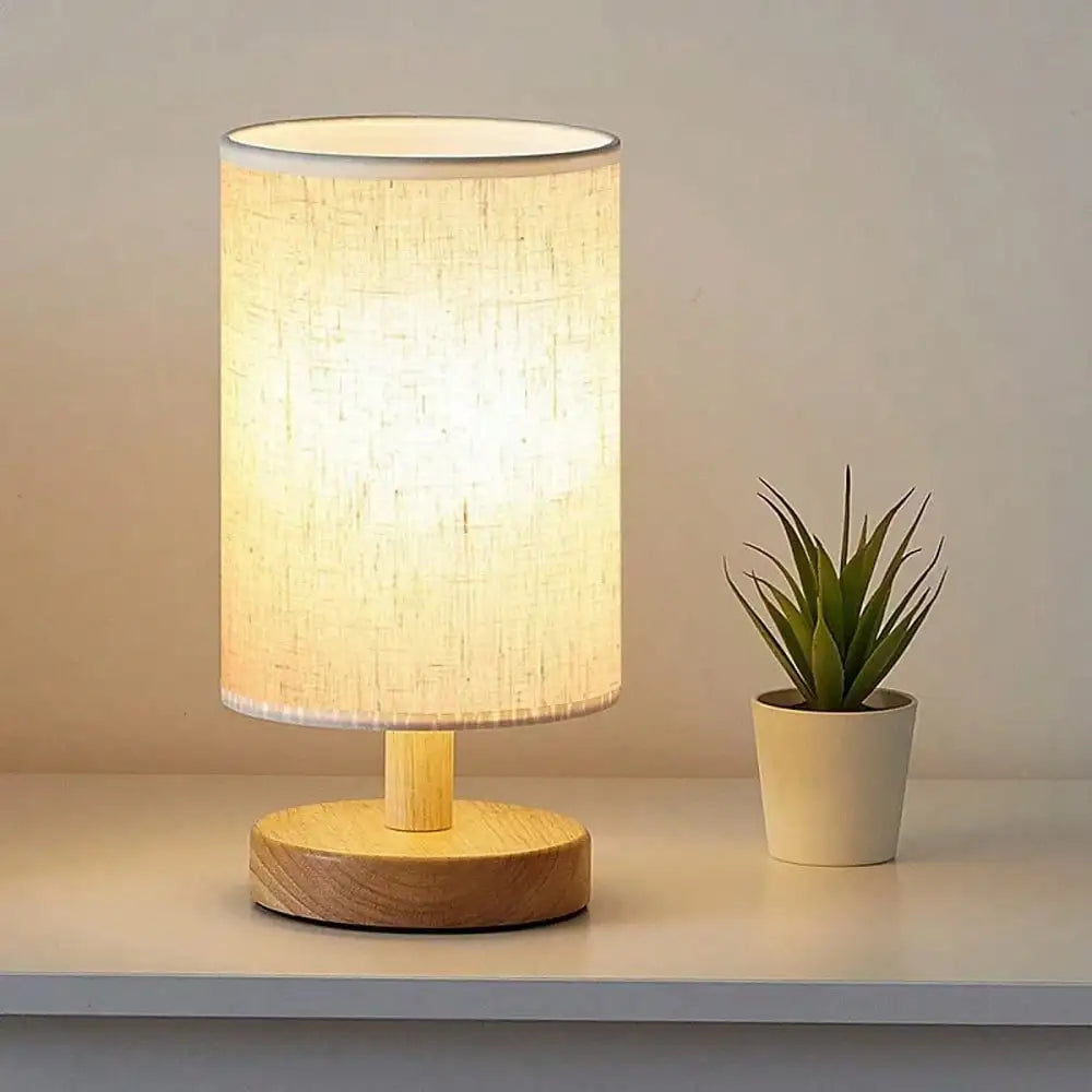Modern Nordic Wooden And Fabric Decorative Table Lamp, Suitable For Bedroom Bedside Lighting, Study, And As A Small LED Night Light For Guesthouses. It Makes A Great Room Illumination Option And Is Perfect For Christmas SR260327144401643282873