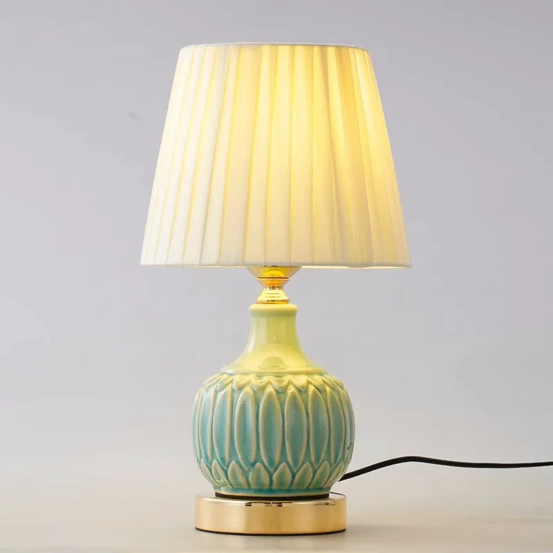 For Touch American ceramic desk lamp bedroom bedside lamp dimming ins lamp