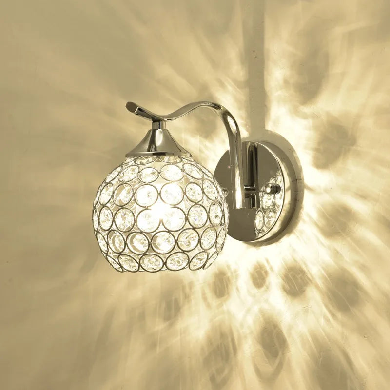 Crystal bedside lamp LED wall lamp Bedroom modern minimalist corridor wall lamp Corridor staircase Living room European style la