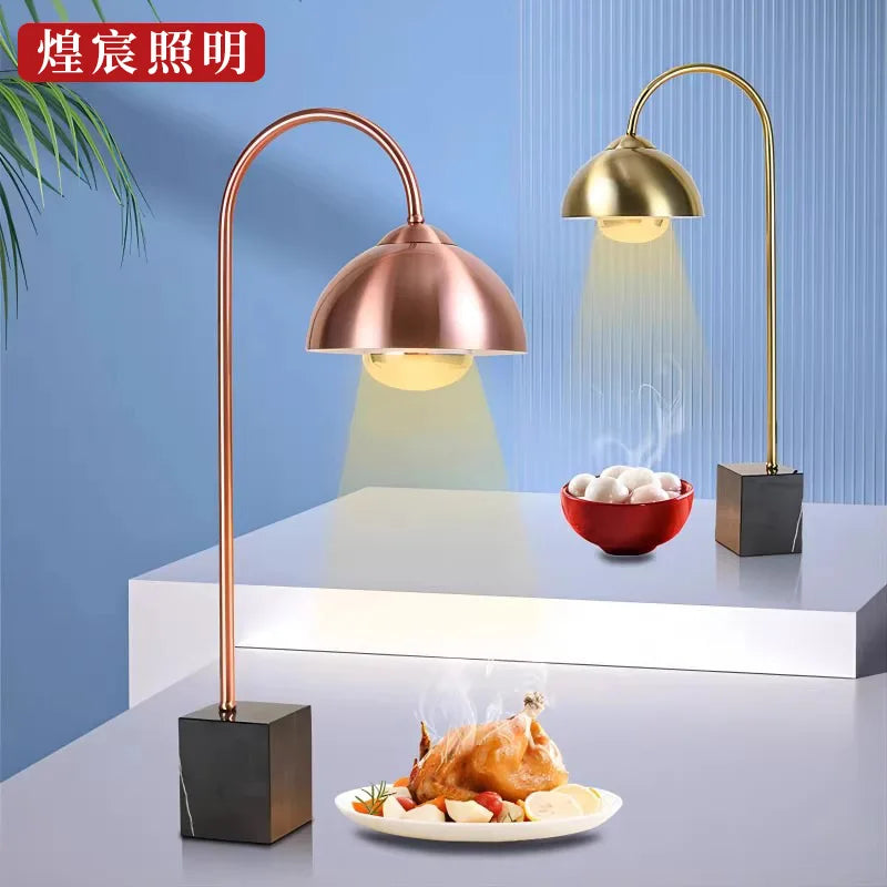 Marble Buffet Food Insulation Light Hotel Restaurant Catering Barbecue Warm Vegetable Heating Food Commercial Warm Food Light