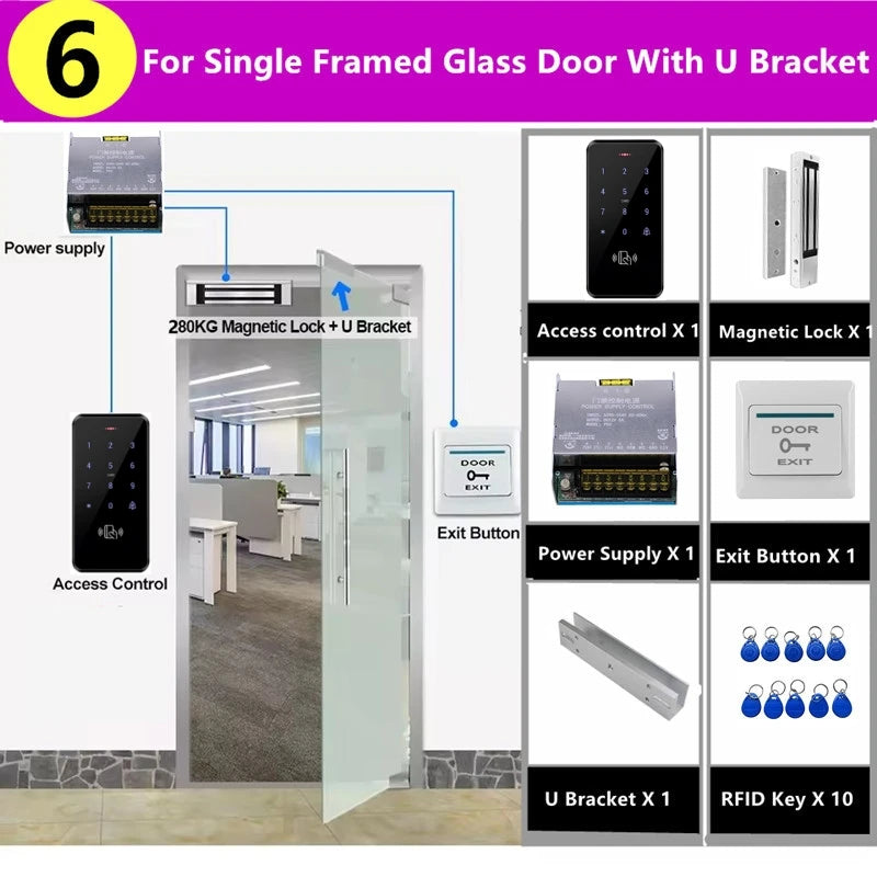 RFID Access Control Device 125KHz EM Card Password 3000 Users IP65 Waterproof Wiegand 26/34 Outdoor Doorbell for Apartment