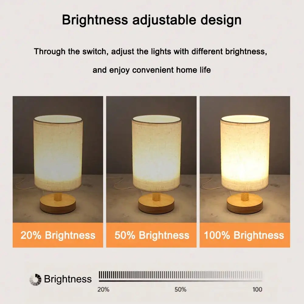 Modern Nordic Wooden And Fabric Decorative Table Lamp, Suitable For Bedroom Bedside Lighting, Study, And As A Small LED Night Light For Guesthouses. It Makes A Great Room Illumination Option And Is Perfect For Christmas SR260327144401643282873